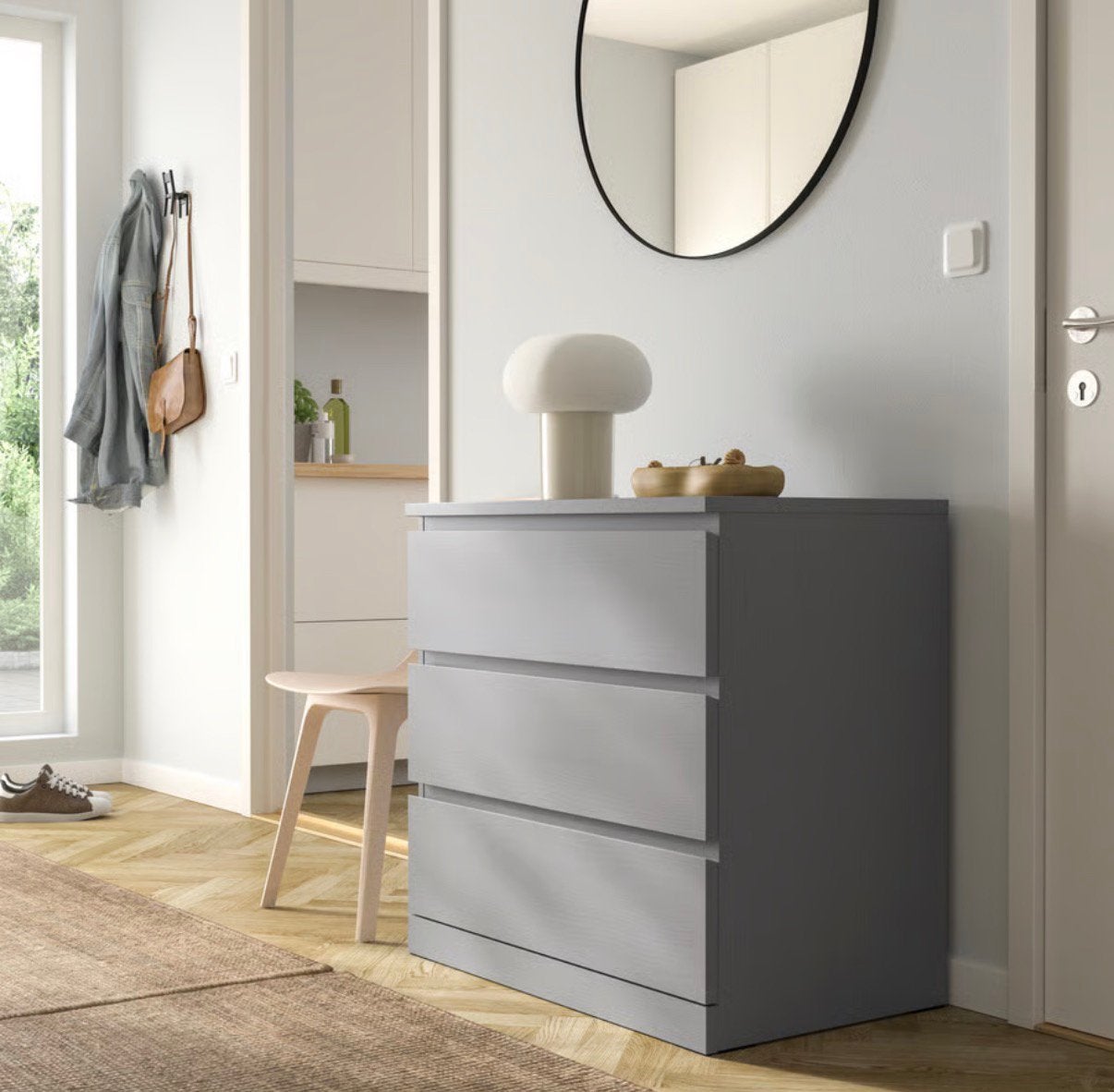 Ikea Malm ladekast, 3 lades, grijs, 80x78cm, NIEUW in doos., Ophalen, Nieuw, 50 tot 100 cm, 3 of 4 laden
