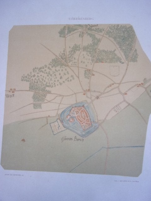 's Heerenberg Plattegrond v. de stad door Jacob van Deventer, Antiek en Kunst, Cartografie, 29 cm, Ophalen of Verzenden, Blanco verso