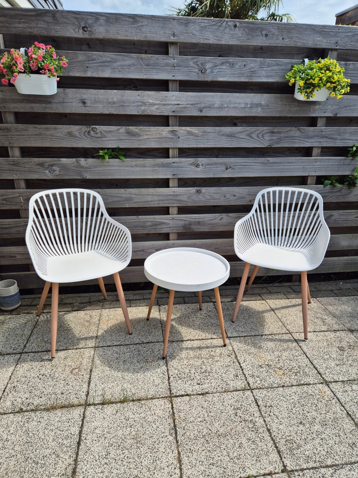 Leuk bistro set, Tuin en Terras, Verzenden, Zo goed als nieuw, Kunststof, 2 zitplaatsen