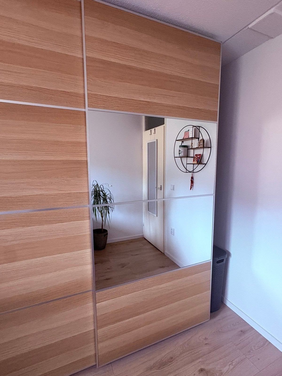 4 panelen(2 met spiegelglas/2 eikeneffect)PAX kast Ikea, Ophalen, Nieuw, Overige materialen, Minder dan 20 mm