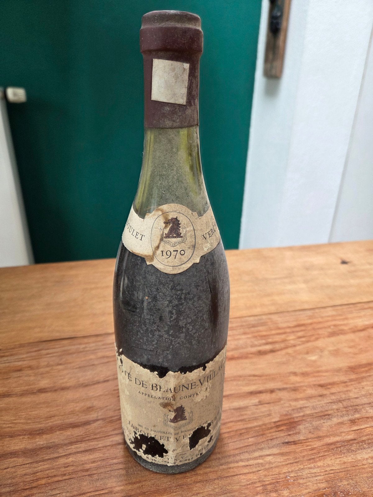 Zeldzame Beaune-Villages 1970 - Altijd in donkere wijnkelder, Ophalen of Verzenden, Gebruikt, Frankrijk, Rode wijn