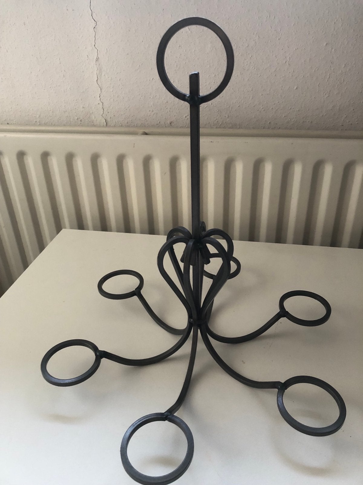 Metalen hangende plantenhouder of theelichthouder, Ophalen, Zo goed als nieuw, Metaal, Kandelaar