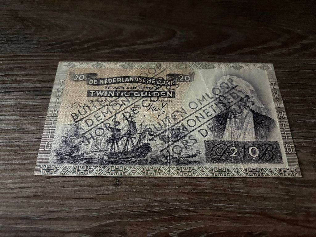 Net biljet 20 gulden Emma - buiten omloop, 1941, Postzegels en Munten, Ophalen of Verzenden, 25 gulden