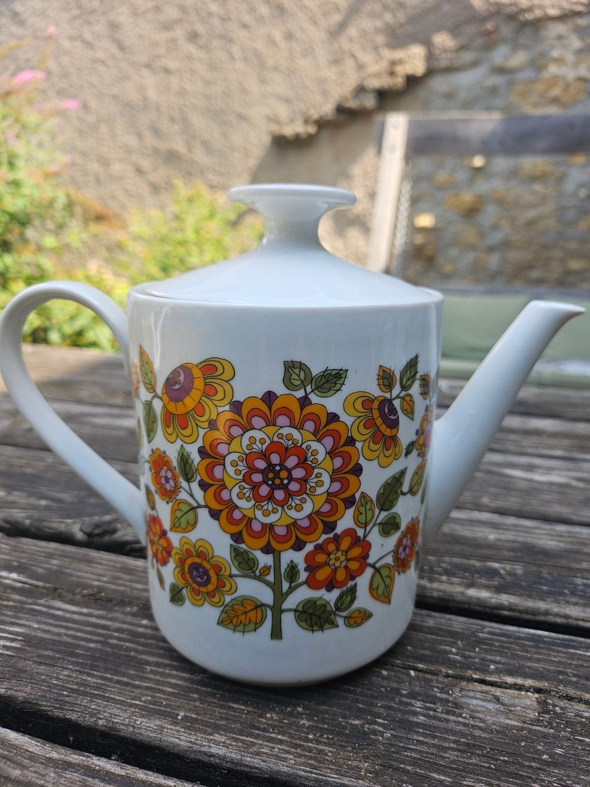 Vintage Selbmann Weiden Bavaria theepot met bloemmotief, Ophalen of Verzenden