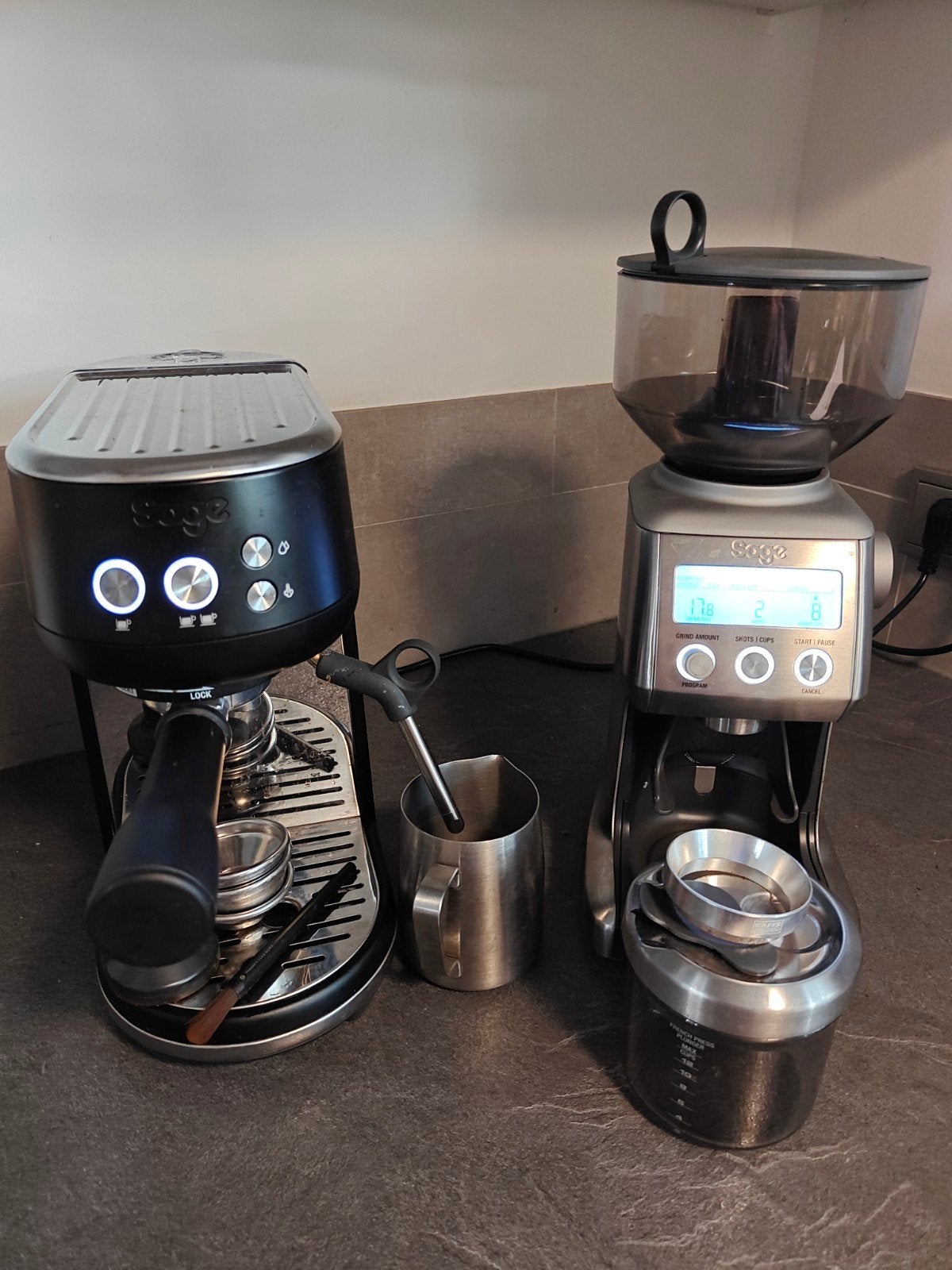 Sage Bambino & Smart Grinder Pro combiset, Ophalen, Gebruikt, Combi, 2 tot 4 kopjes