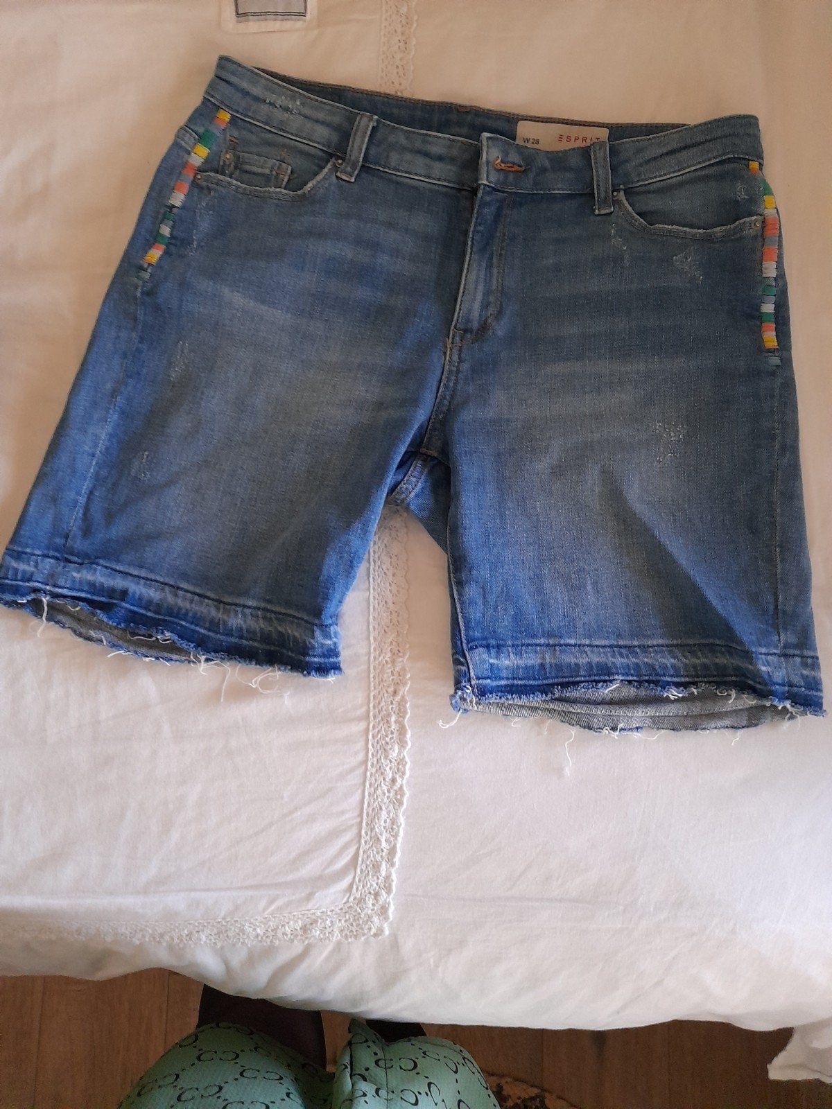Dames jeans short mt M ESPRI, Blauw, Ophalen of Verzenden, Zo goed als nieuw, W30 - W32 (confectie 38/40)