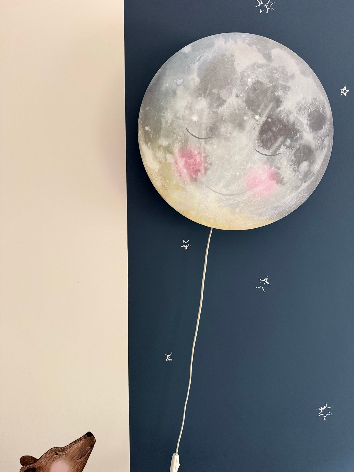 Wandlamp "Ga Slapen, Maan!" - Hartendief Kinderkamer, Ophalen, Overige merken, Zo goed als nieuw, Ophangbaar