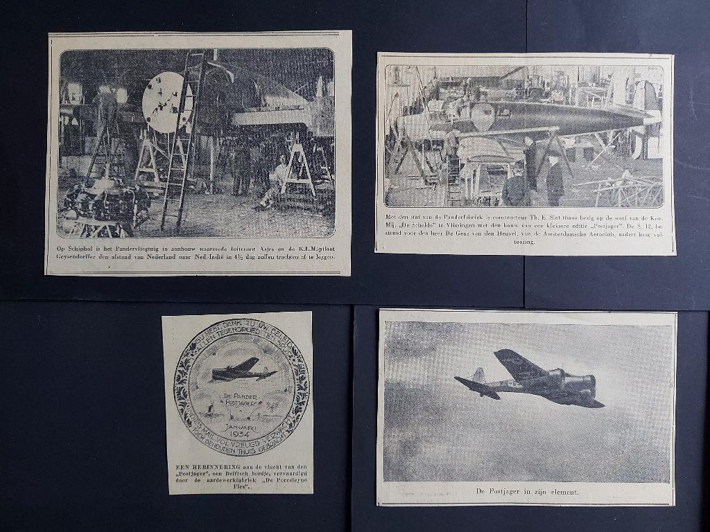4 krantenknipsels van de Pander Postjager (K1096), Ophalen of Verzenden, Gebruikt, Kaart, Foto of Prent