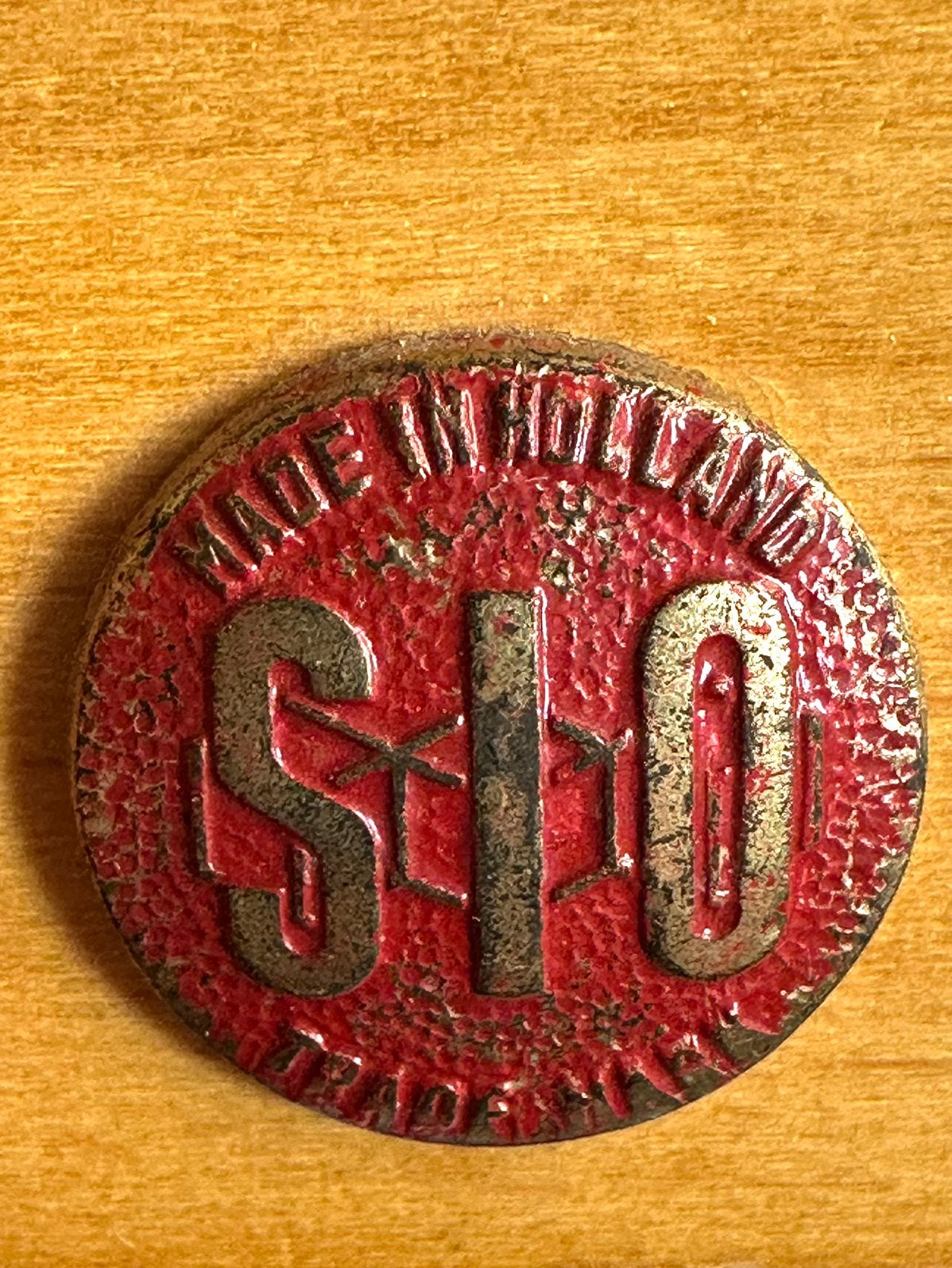 Vintage houten speelgoed blokkenwagen - SIO - 1971, Verzenden, Gebruikt, Duw- of Trekspeelgoed