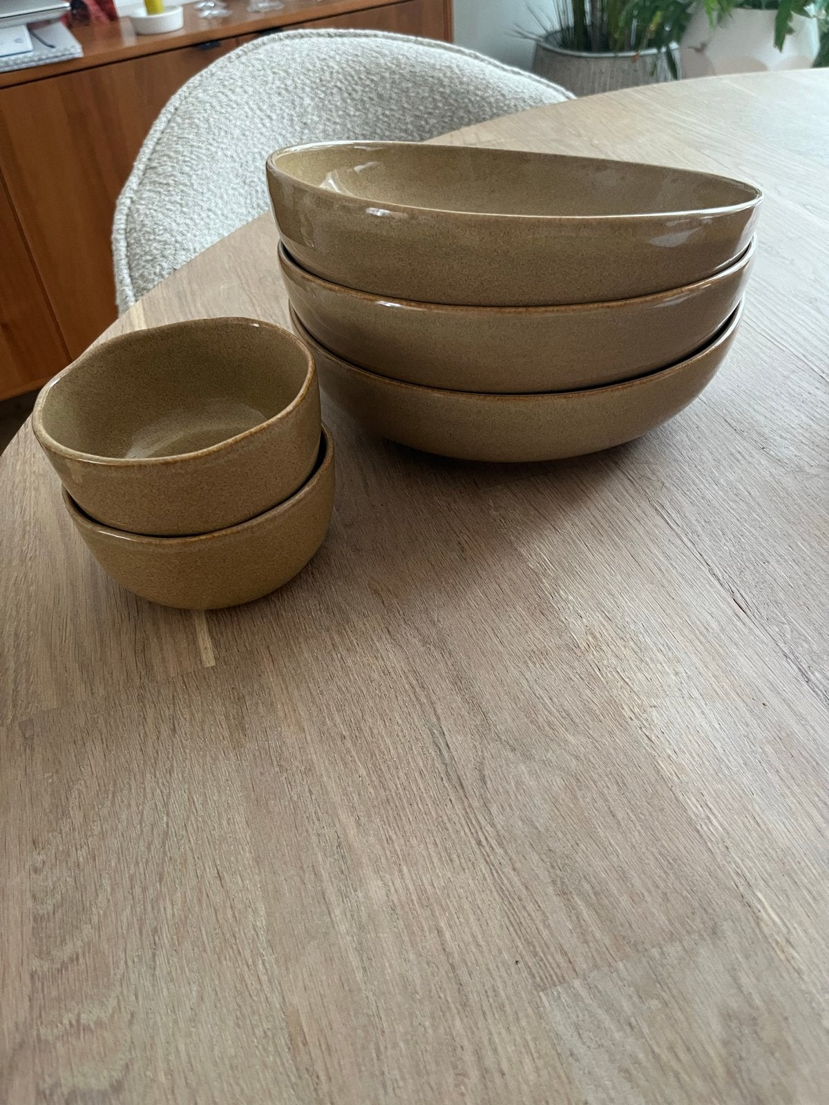 3 Gresnovo Portugal oker pasta borden  en 2 kommen set, Ophalen, Overige merken, Keramiek, Modern