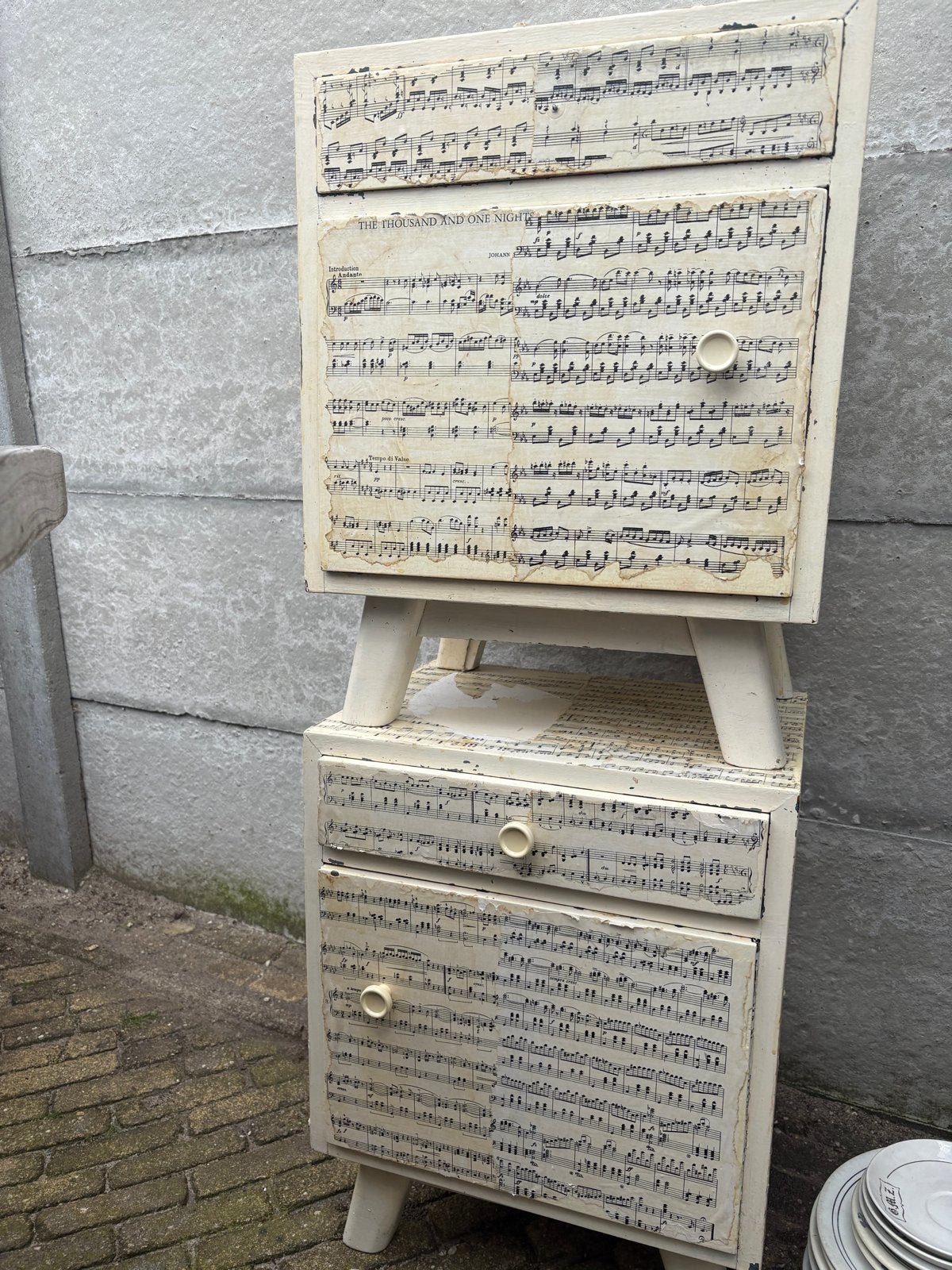 Unieke Muzieknoten Ladekast - Vintage Stijl, Ophalen, Gebruikt