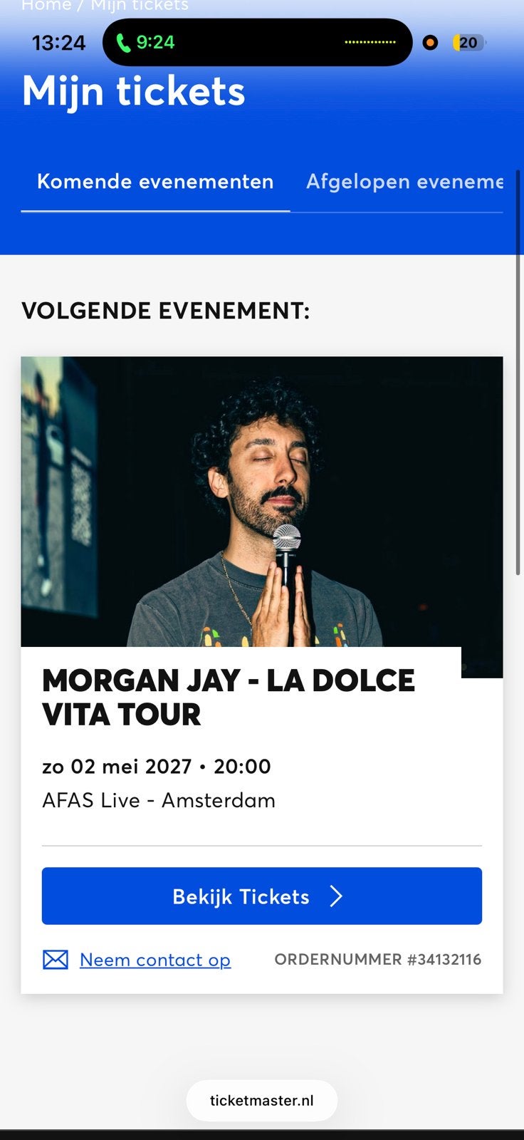 2 tickets voor Morgan Jay zondag 02 mei 2027, Twee personen, Mei