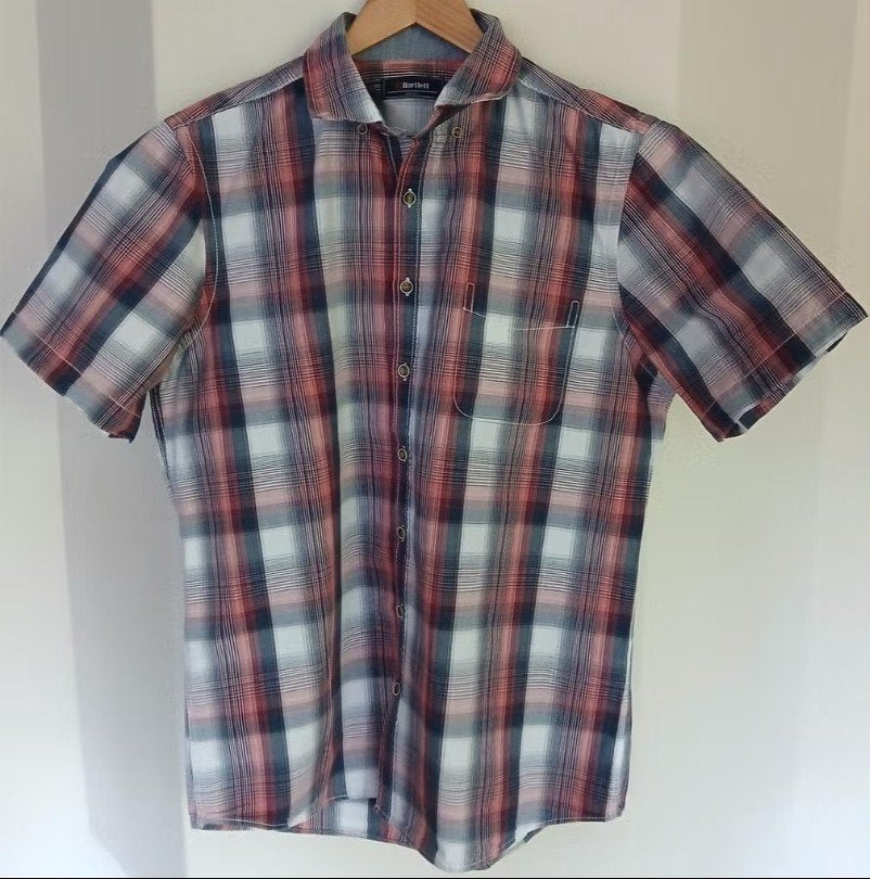 Bartlett Geruit Herenoverhemd - Maat M, 100% Katoen, Kleding | Heren, Overhemden, Meerkleurig, Bartlett, Ophalen of Verzenden