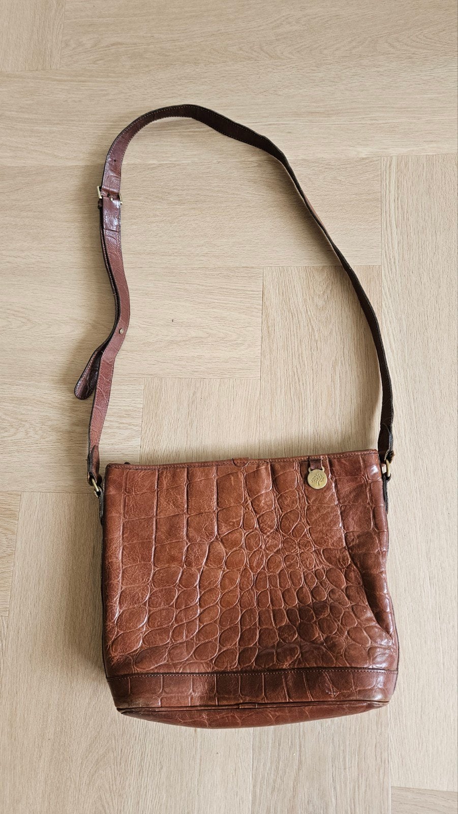 Congo leren Mulberry tas cognac bruin ruit tartan vintage, Ophalen of Verzenden, Zo goed als nieuw, Bruin, Schoudertasje