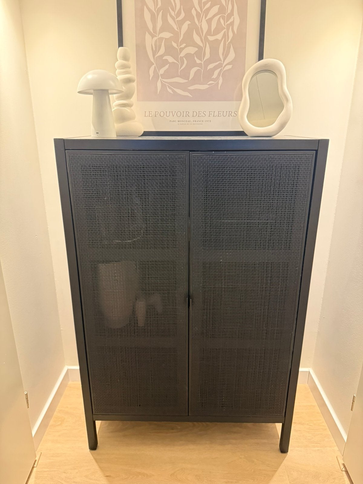 Zwarte rotan hal kast zsm ophalen aub, Ophalen, Gebruikt, 50 tot 100 cm, Minder dan 100 cm