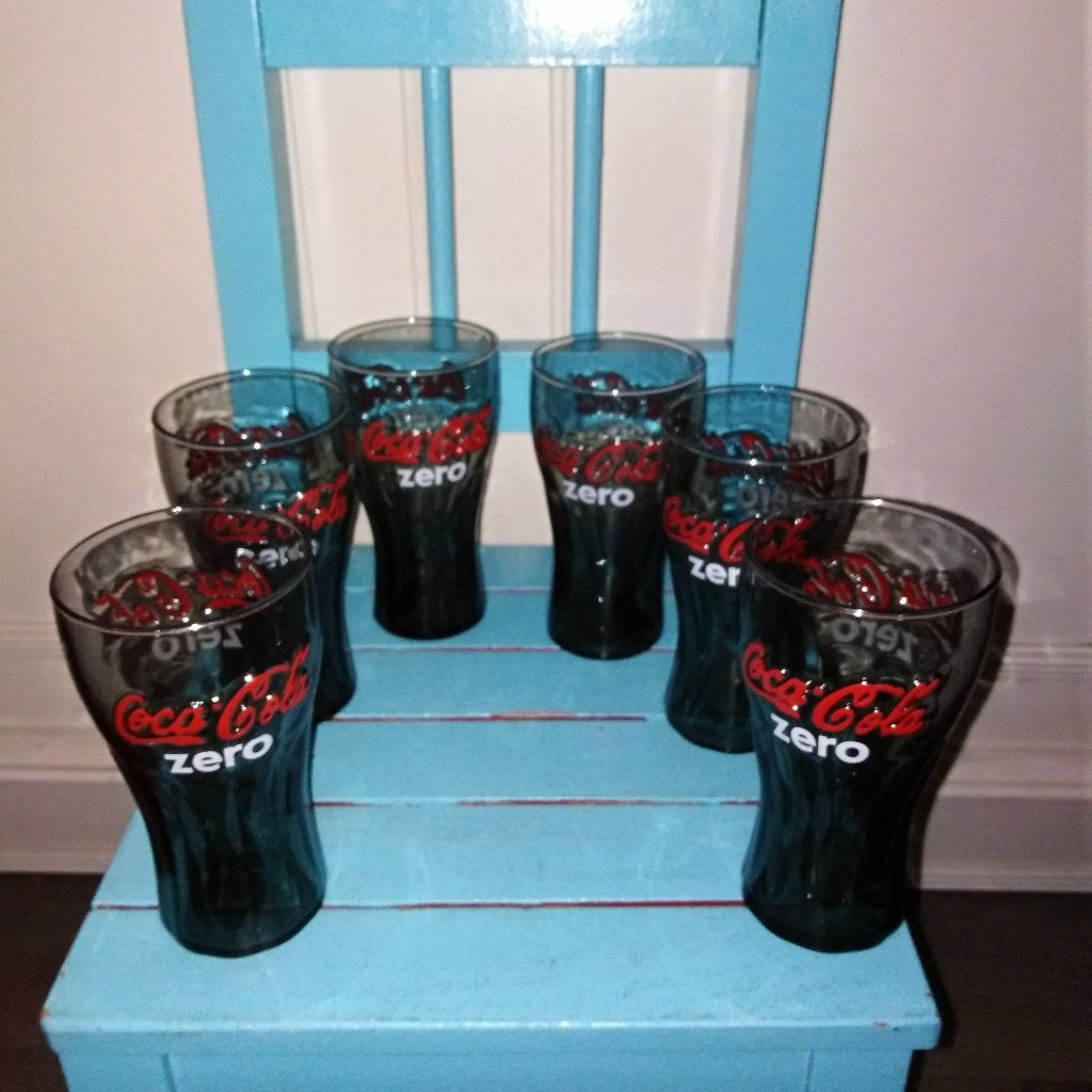 Coca-Cola Zero glazen 20 cl 6 stuks, Ophalen, Glas of Glazen, Overige stijlen, Glas