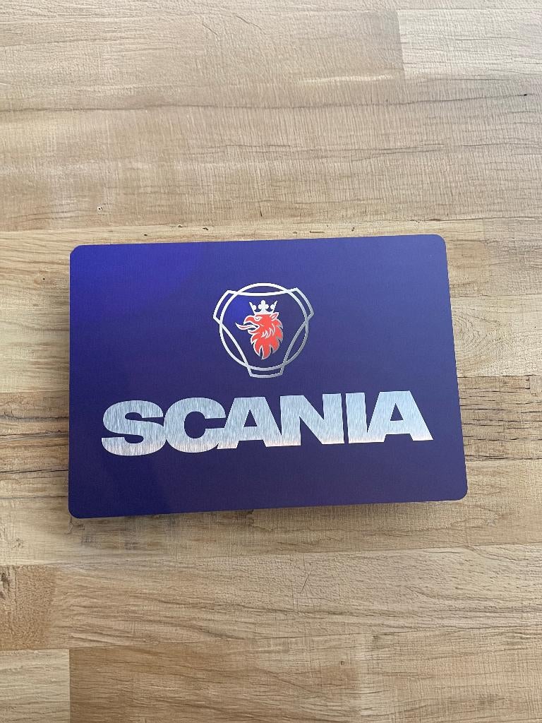 Reclamebord Scania vrachtwagen logo embleem, alu, 40x57cm, Ophalen of Verzenden, Nieuw, Reclamebord