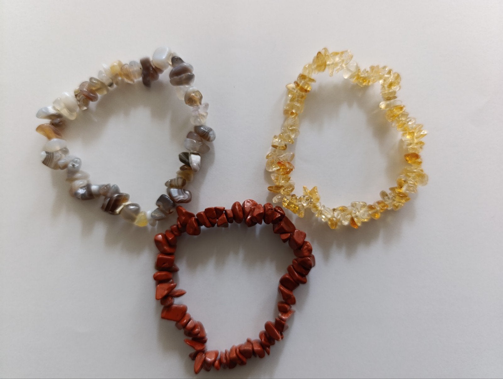 Set van 3 natuurstenen armbanden edelstenen mineralen, Overige materialen, Overige kleuren, Ophalen of Verzenden, Zo goed als nieuw
