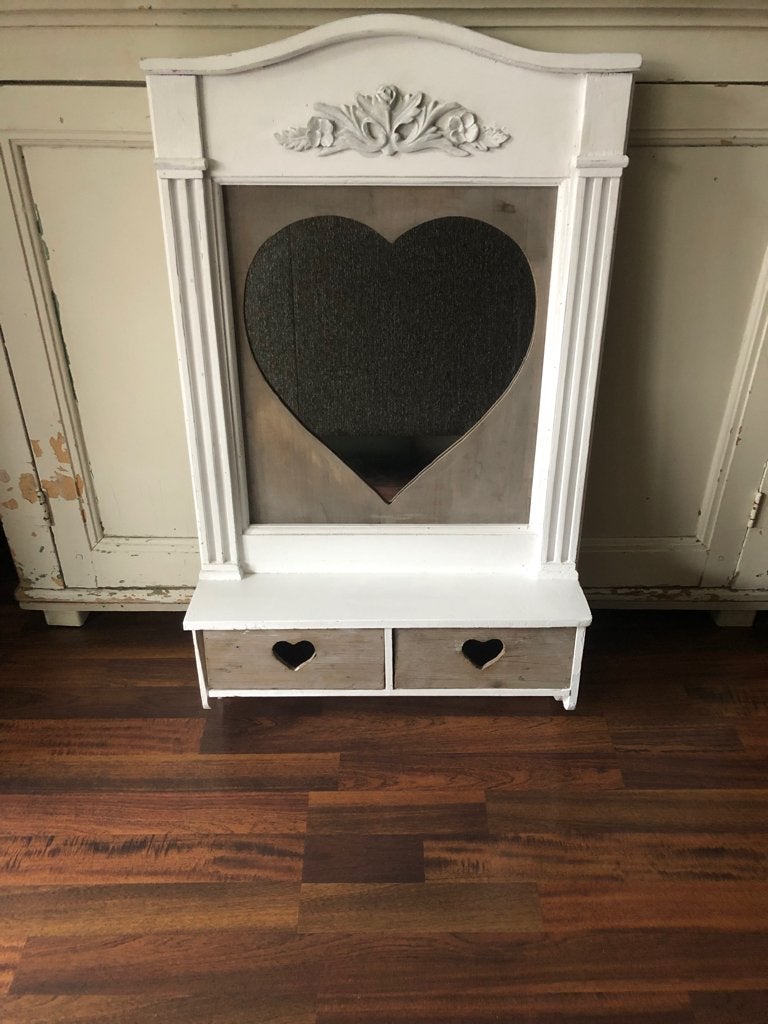 Brocante spiegel met kapstok, Ophalen, Gebruikt, Minder dan 100 cm, Rechthoekig