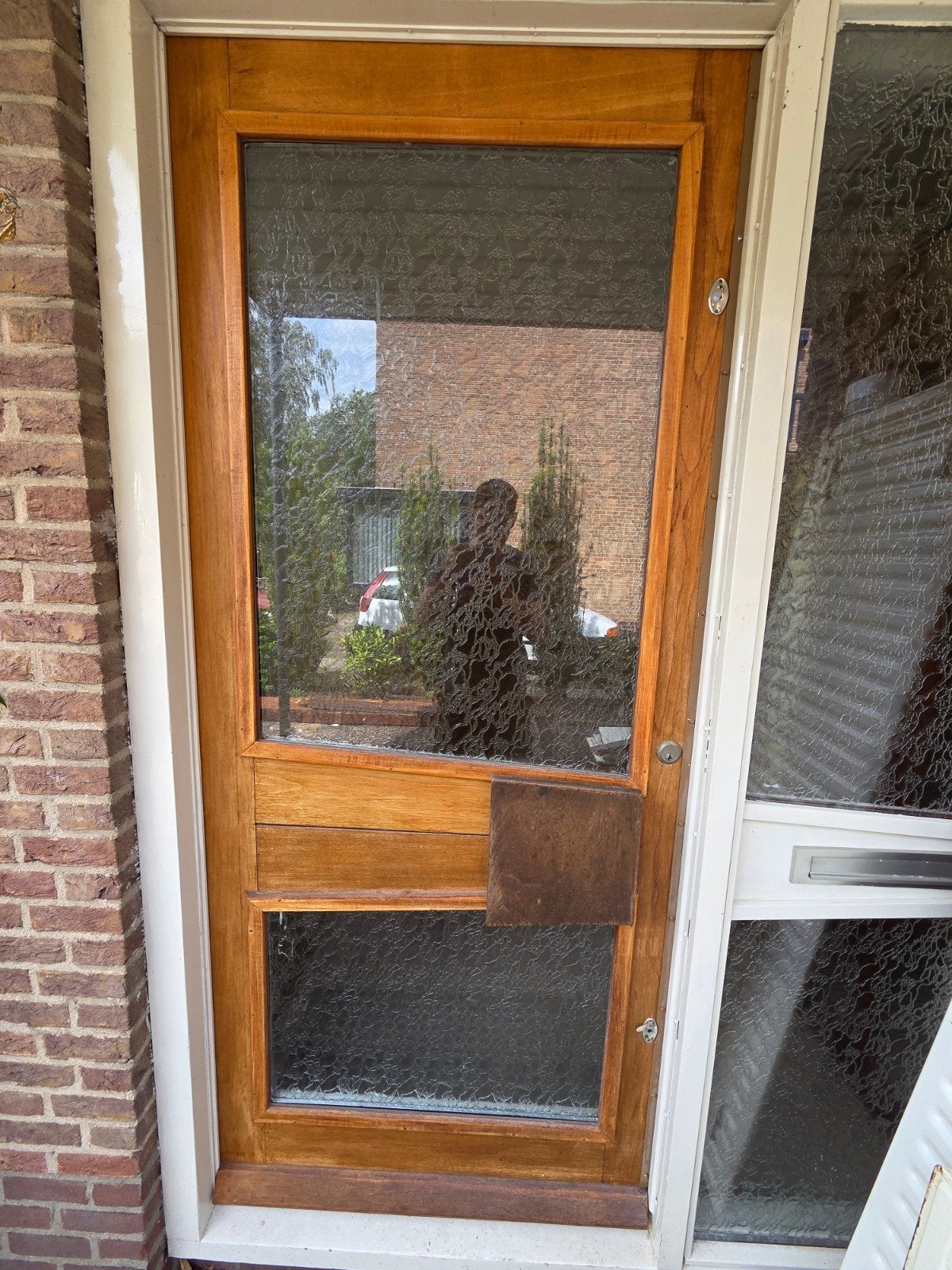 Mooie houten voordeur, 92,5x211 cm, Ophalen, Gebruikt, 80 tot 100 cm, Buitendeur