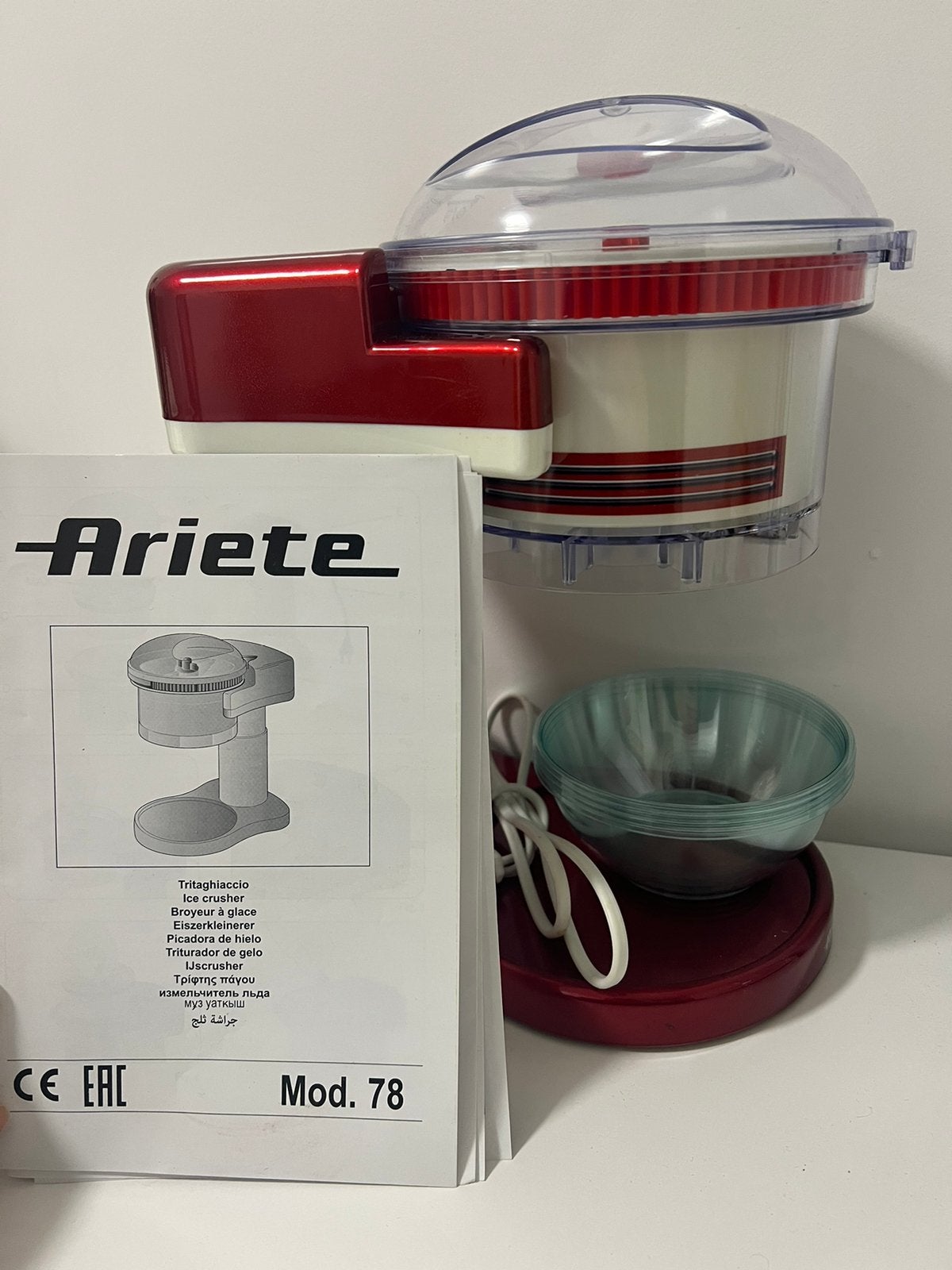 Elektrische IJscrusher Ariete – Voor Cocktails/Slush, Ophalen, Zo goed als nieuw, Meerkleurig