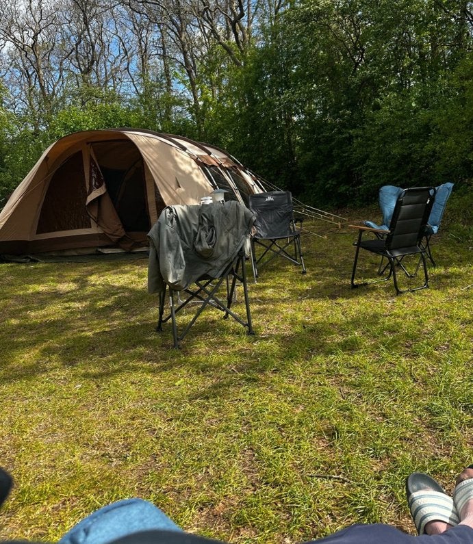 Outwell newgate 6 persoons tent met ‘de waard’ doek, Caravans en Kamperen, Ophalen, Gebruikt, Tot en met 6