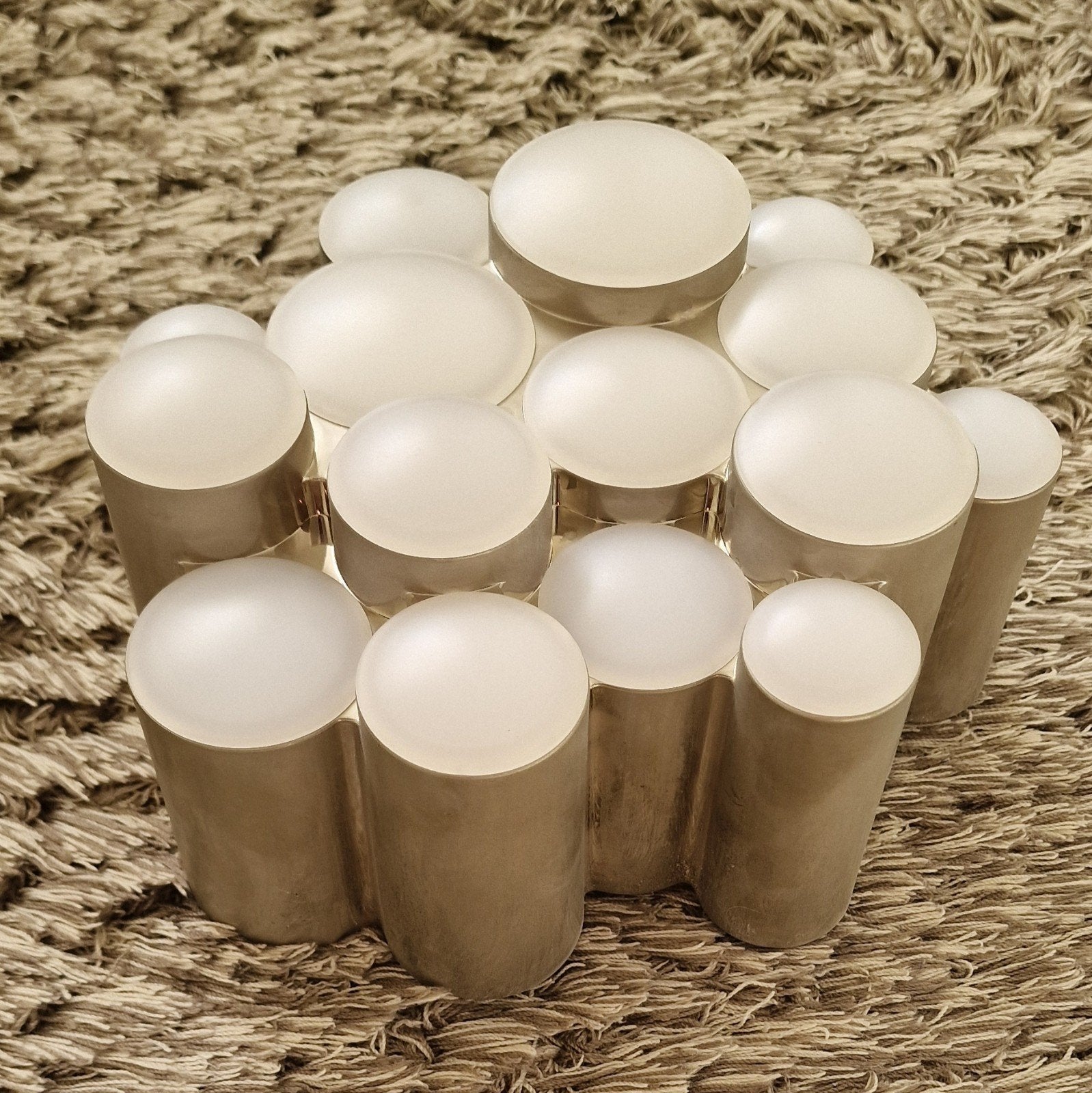IKEA Plafondlamp/Wandlamp met 14 LED-bollen, Wit, Wit, Kunststof, Zo goed als nieuw, Modern