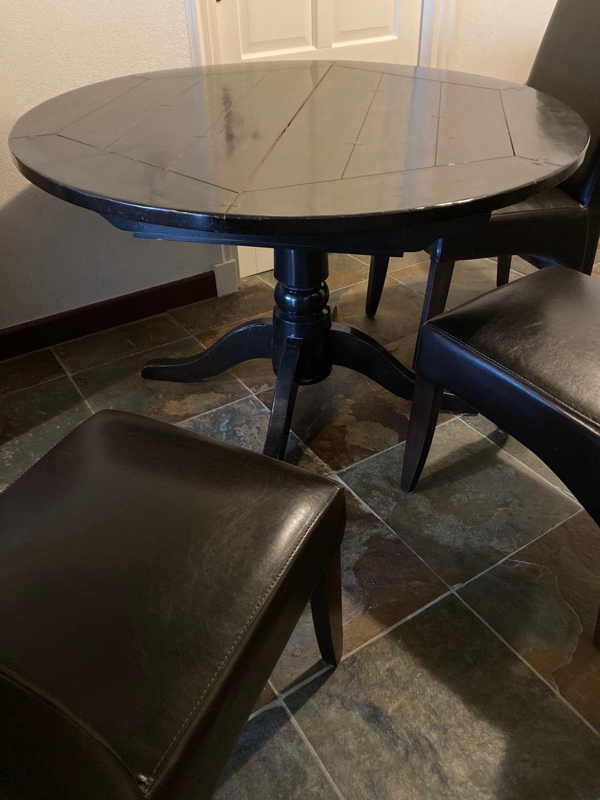 Tafel en 4 stoelen, Ophalen, Gebruikt, Vier personen, Brocante