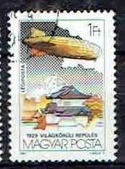 Hongarije 1981 Zeppelin, Postzegels en Munten, Postzegels | Thematische zegels, Gestempeld, Vliegtuigen, Verzenden