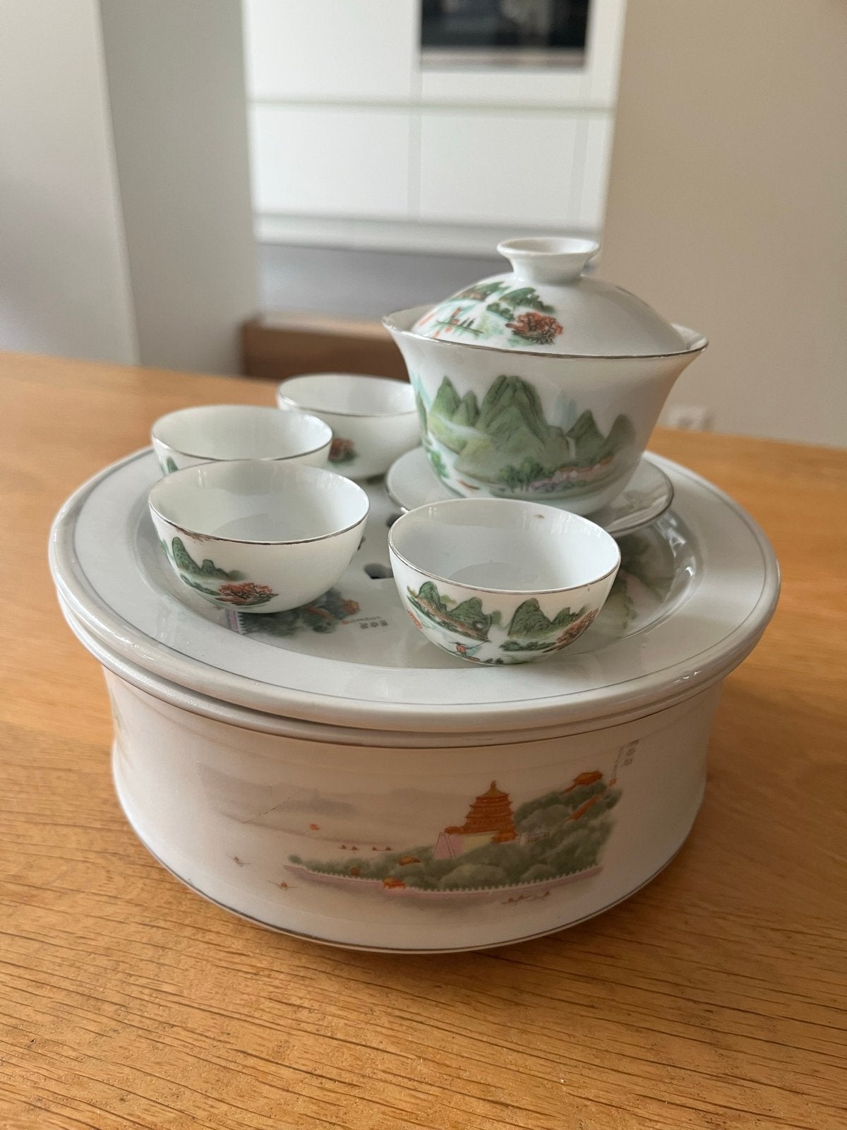 Chinees theeservies met rechaud, ook voor decoratie, Aziatisch, Nieuw, Ophalen of Verzenden, Porselein