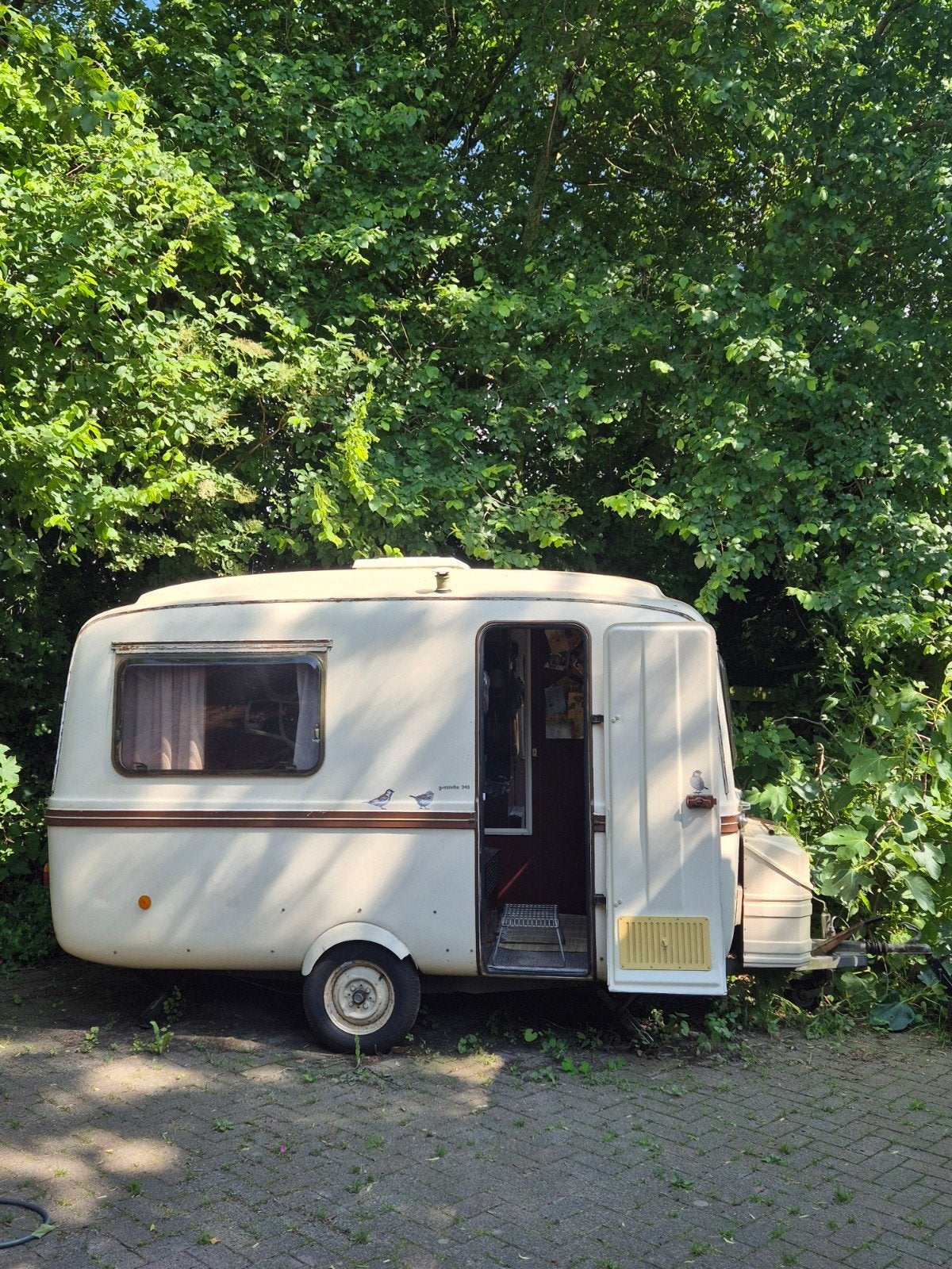 Lander Graziëlla 340 oldtimer caravan met luifel, Overige merken, Rondzit, Koelkast, Tot 4 meter