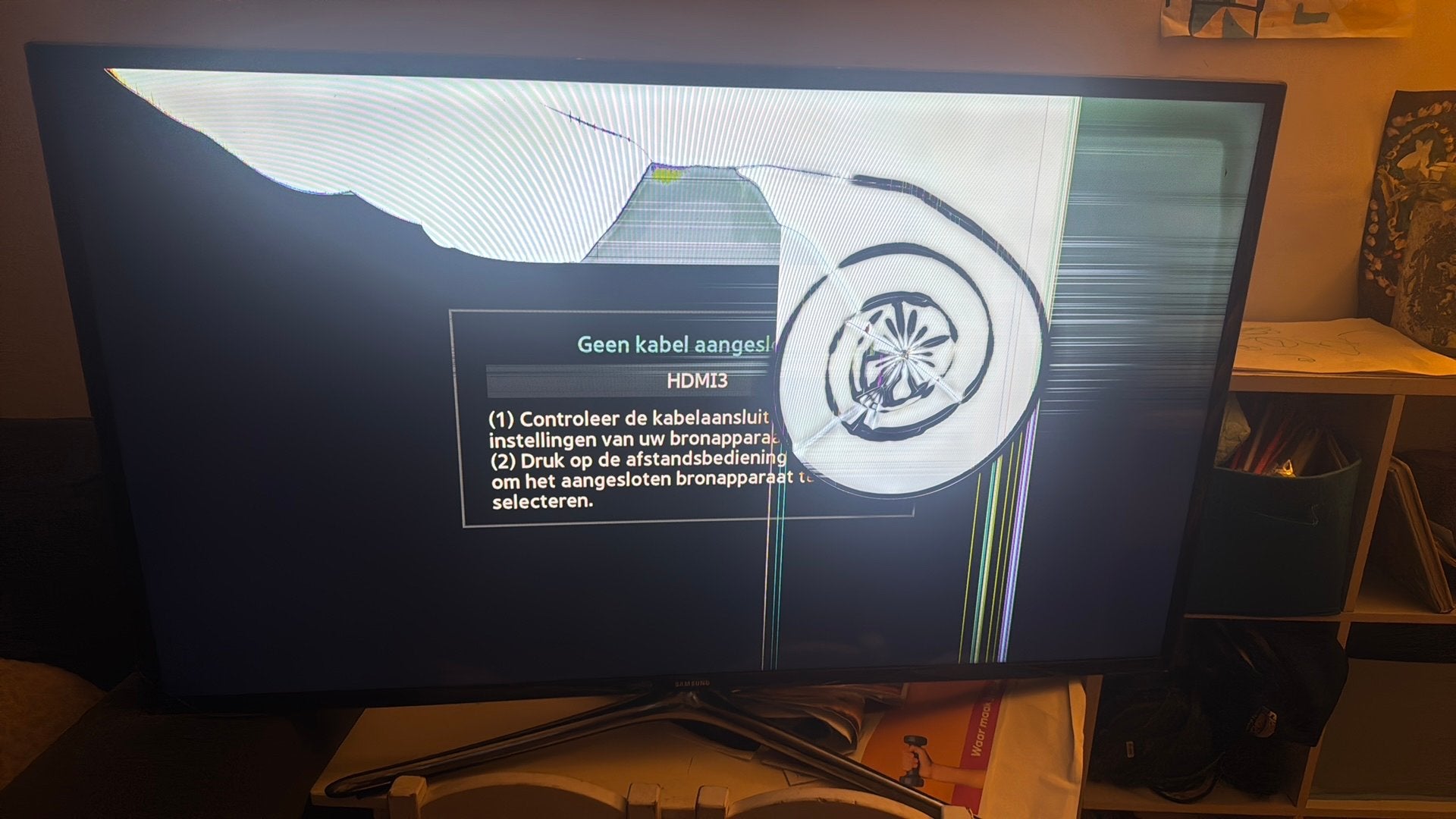 Samsung defecte tv plus min 46 inch, Ophalen, 50 Hz, Zo goed als nieuw, Samsung