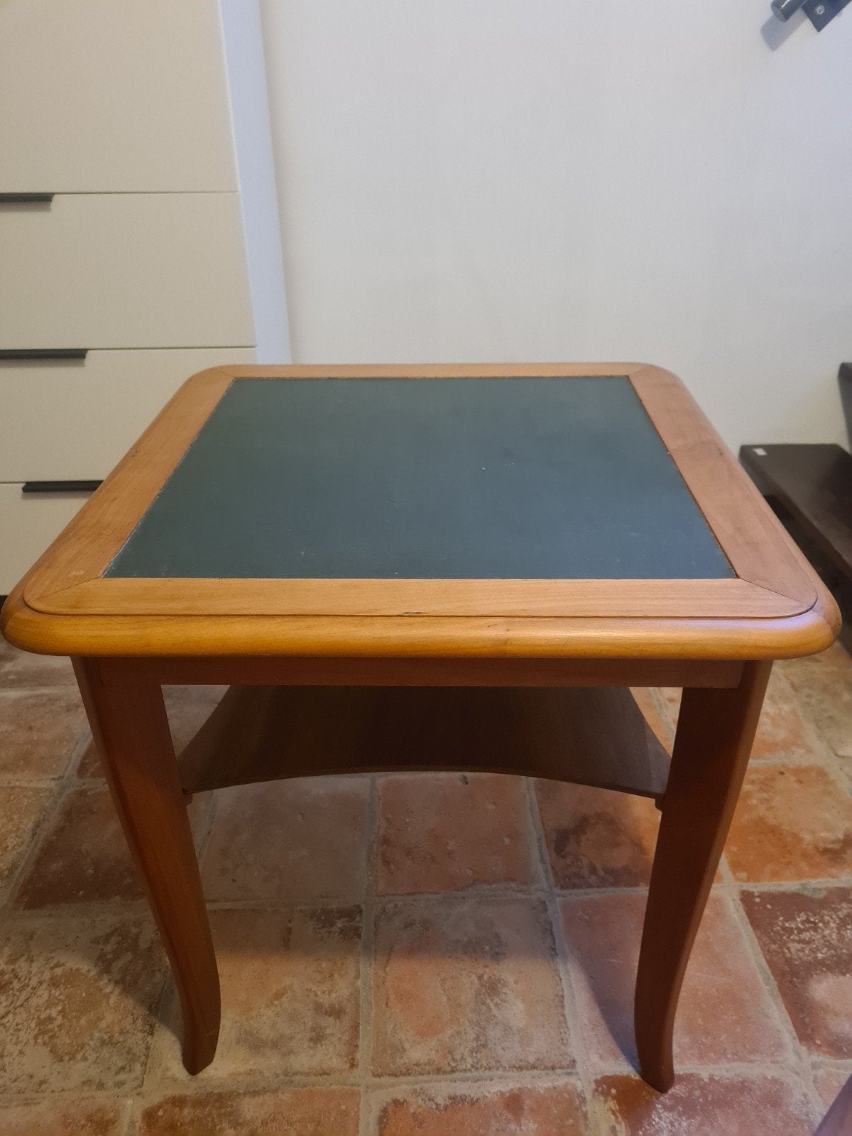Vintage tafeltje hout ingelegd blad, Ophalen