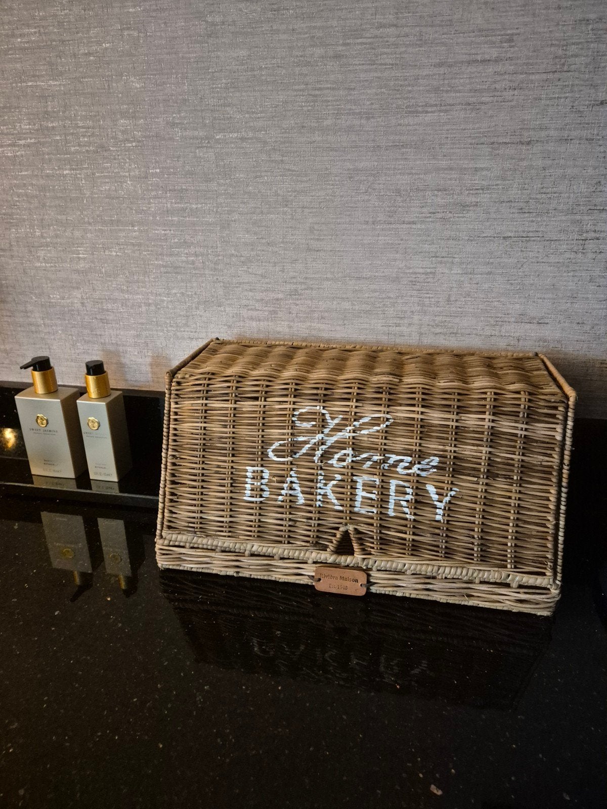 Riviera Maison Broodmand "Home Bakery", Huis en Inrichting, Beige, Gebruikt, Ophalen of Verzenden, Natuurlijk materiaal