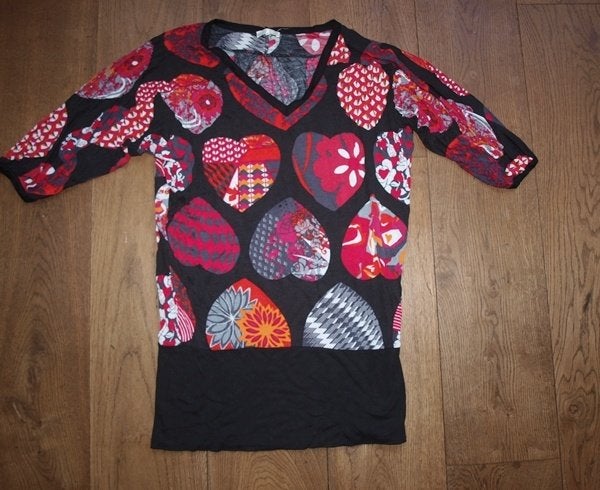 Dept Zwarte Tuniek met Hartjes Print (M), Maat 38/40 (M), Zwart, Ophalen of Verzenden, Gedragen