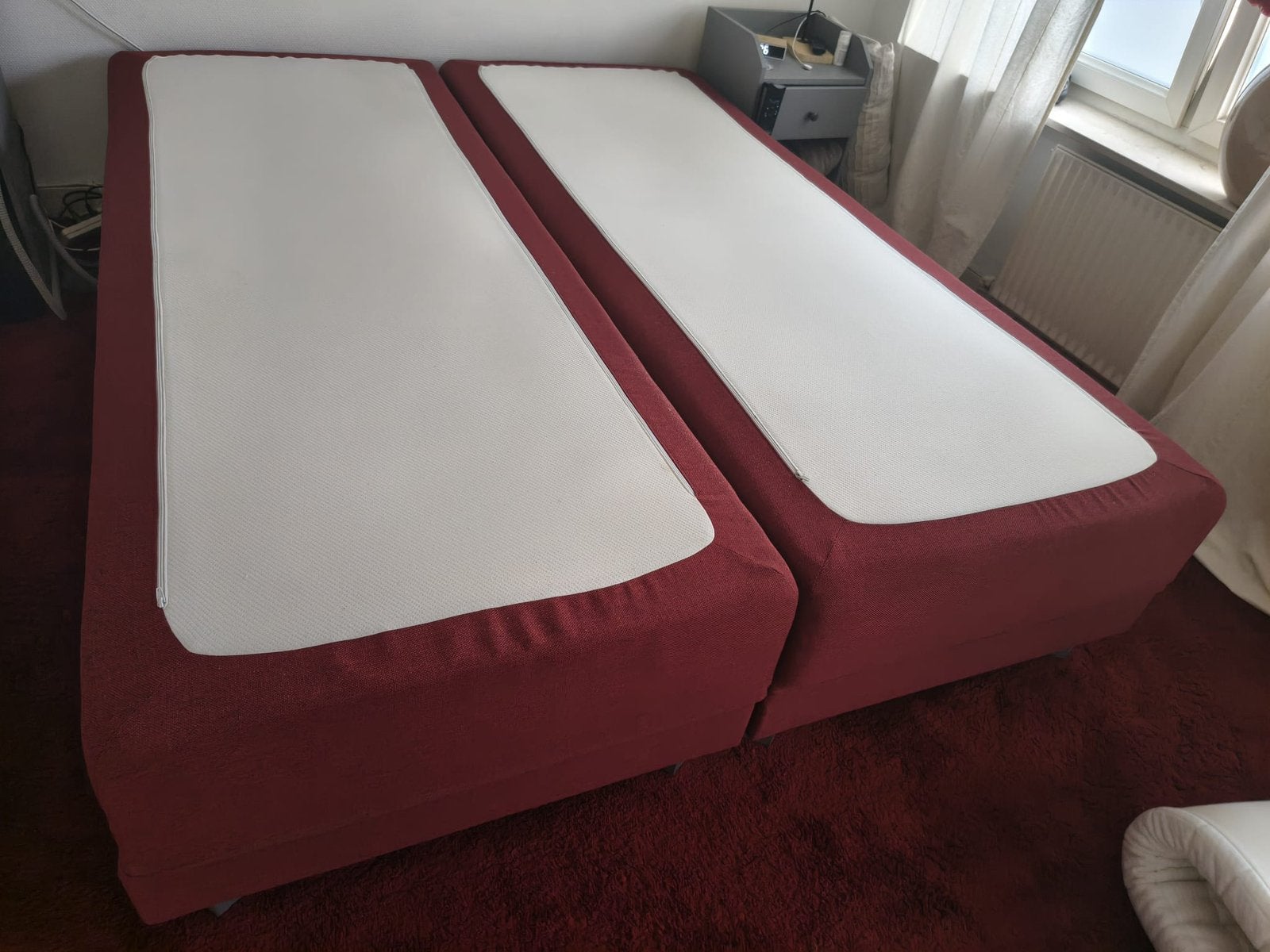 Boxspring 160/210, Ophalen, 210 cm, Tweepersoons, Zo goed als nieuw