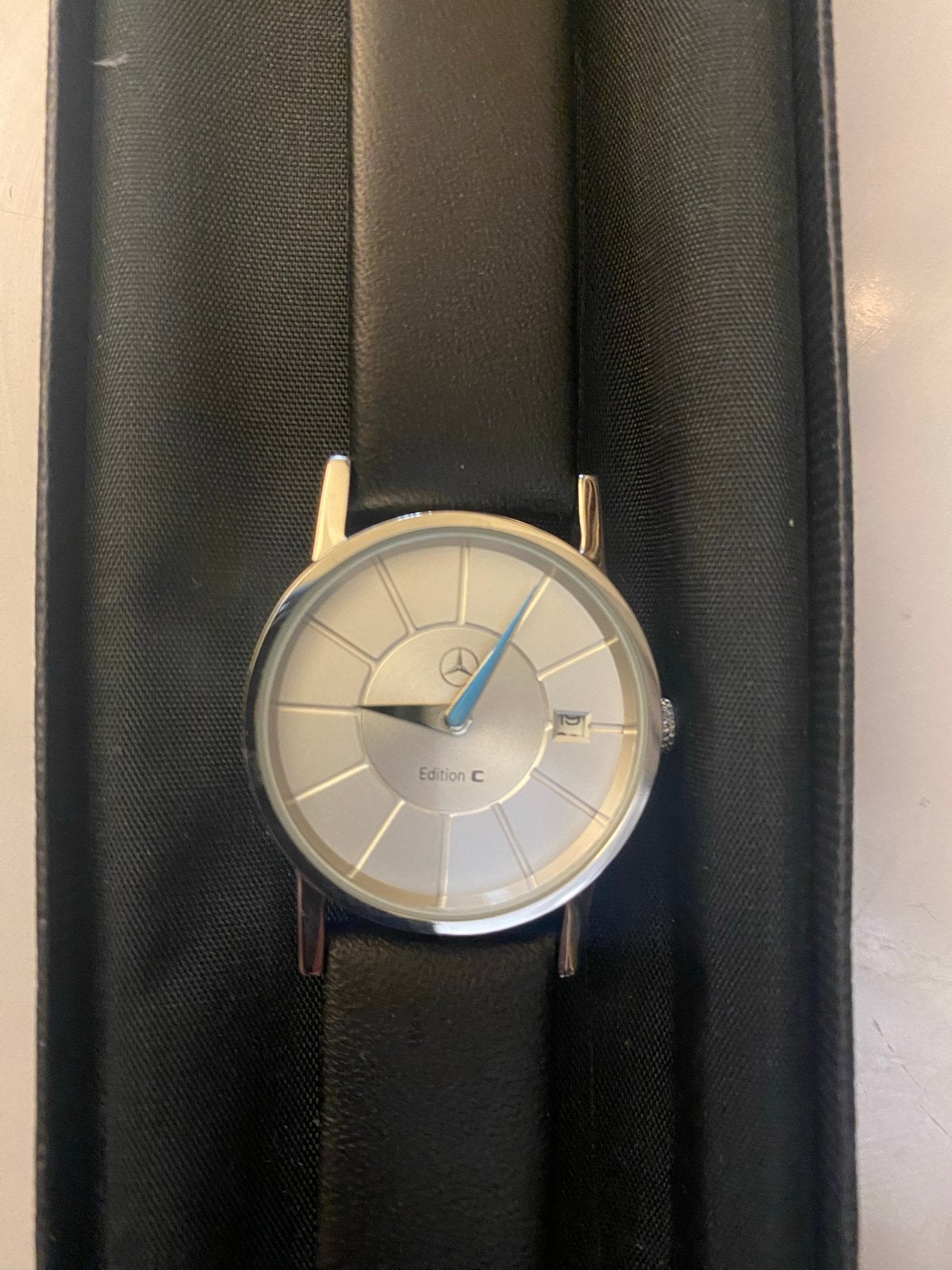 Mercedes relatiegeschenk horloge met originele verpakking, Overige merken, Leer, Staal, Polshorloge