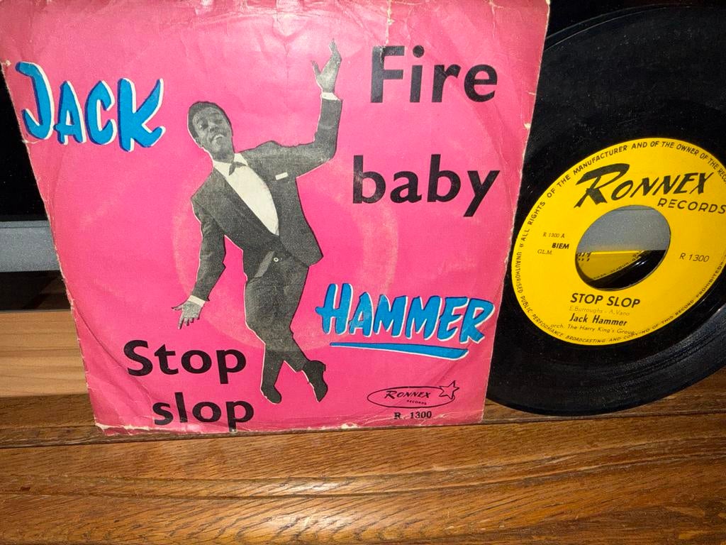 Jack Hammer - Stop Slop / Fire Baby (Ronnex Records), Cd's en Dvd's, Vinyl Singles, Originele persing, Ophalen of Verzenden, Zo goed als nieuw