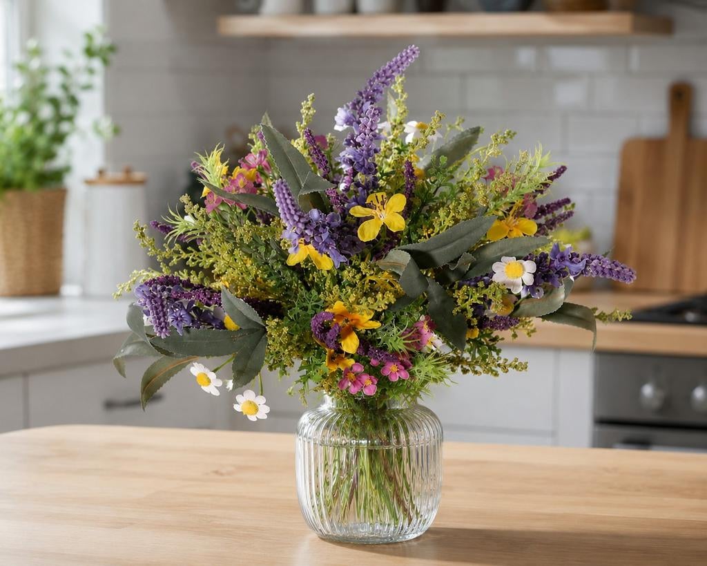 Zijden bloemen Lavendel Boeket – 24 cm | Ø 20 cm, Kunstbloem, Nieuw, Ophalen of Verzenden, Info@partyverhuureerbeek.nl