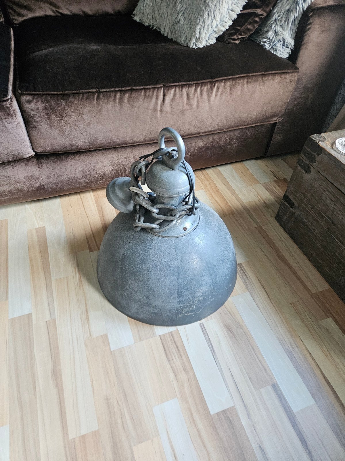 PTMD Home Collection XL Industriële Hanglamp – Grote Metalen, Ophalen of Verzenden, 75 m² of meer, Grijs, Laminaat