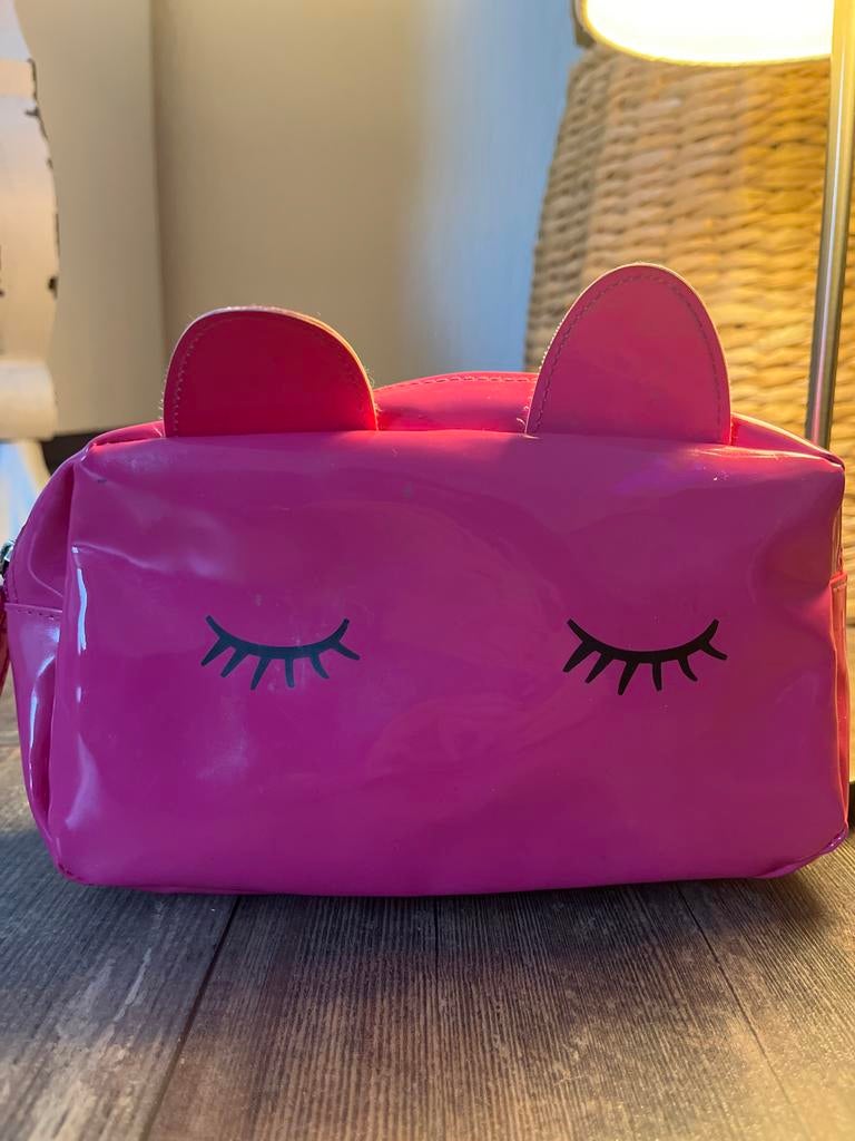 Leuke roze unicorn tasje voor make-up of kleine spullen, Sieraden, Tassen en Uiterlijk, Toilettassen, Ophalen, Gebruikt, Roze