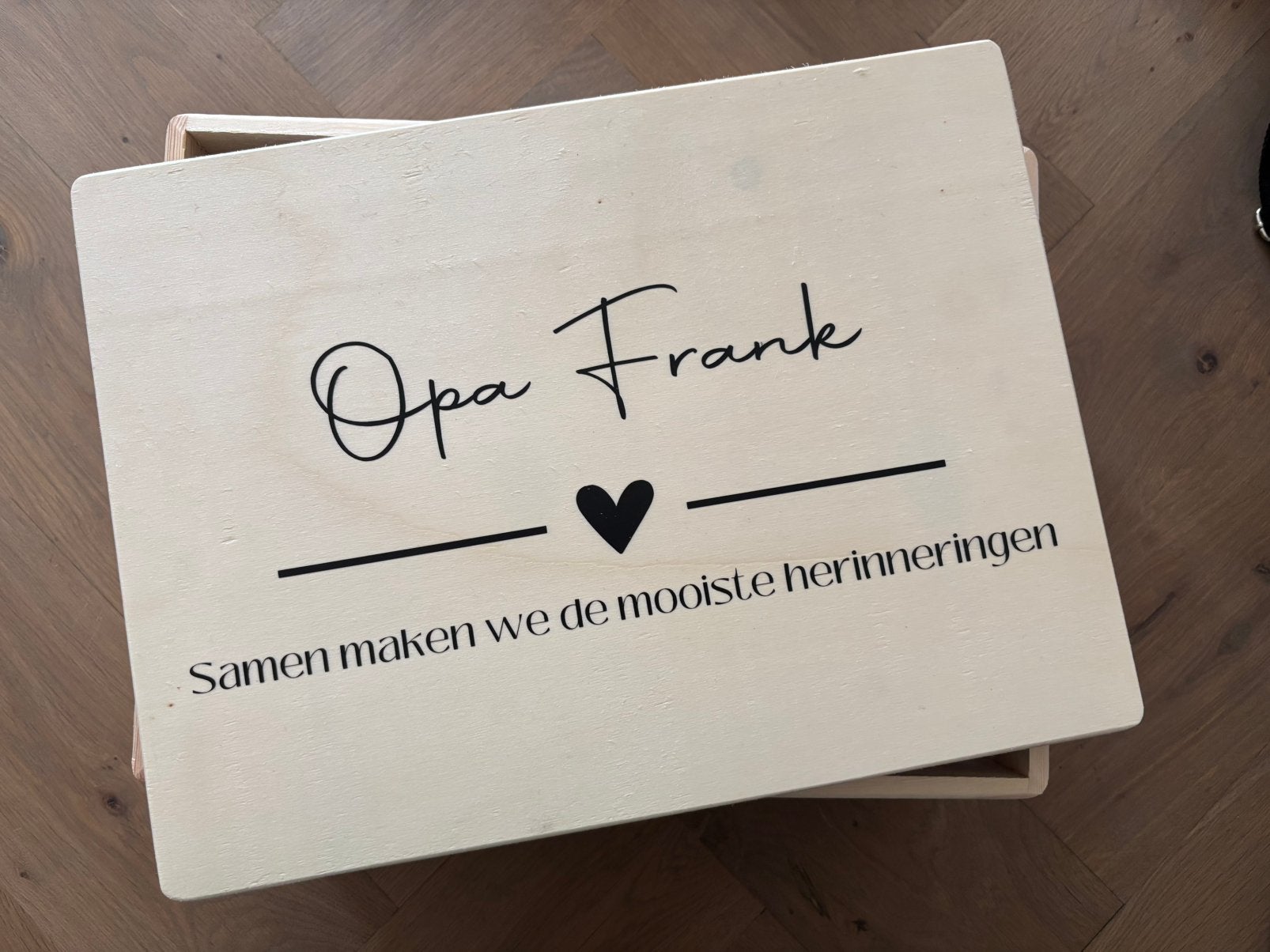Herinneringenkist gepersonaliseerd voor opa of oma, Ophalen, Nieuw, Overige houtsoorten
