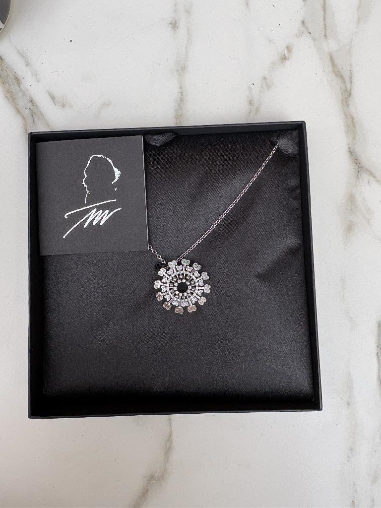Vintage Tapio Wirkkala Sun (Aurinko) zilveren hanger ketting, Verstelbaar, Ophalen of Verzenden, Zo goed als nieuw, Zilver