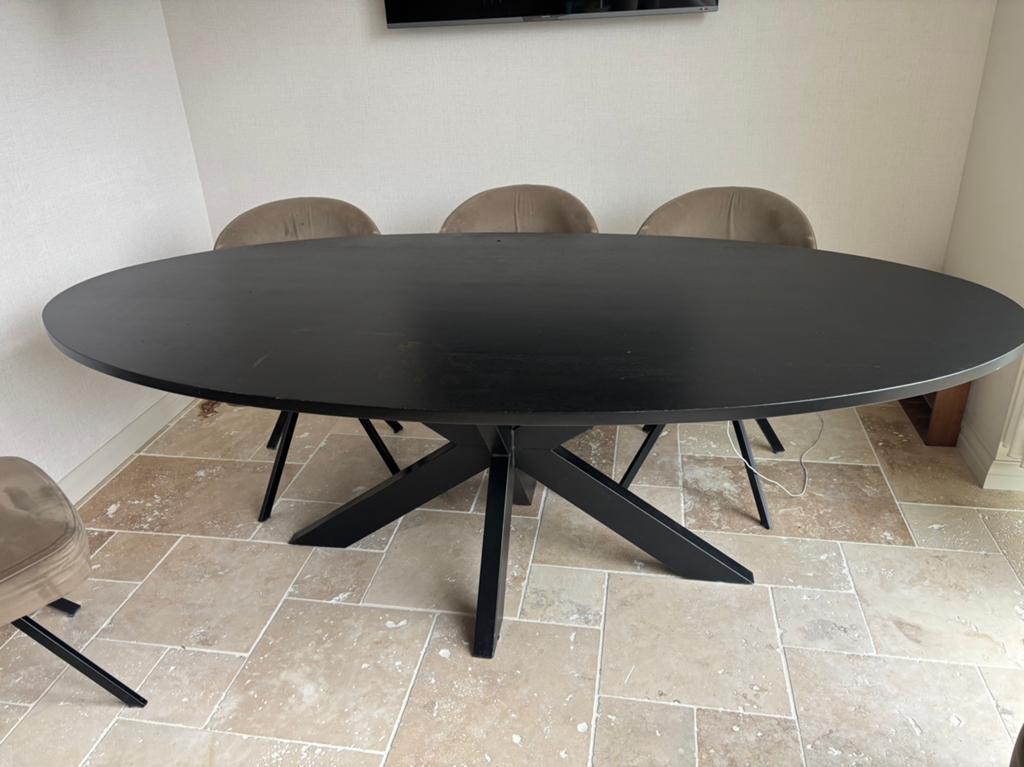 Ovale eettafel, Ophalen, Gebruikt, 100 tot 150 cm, 200 cm of meer