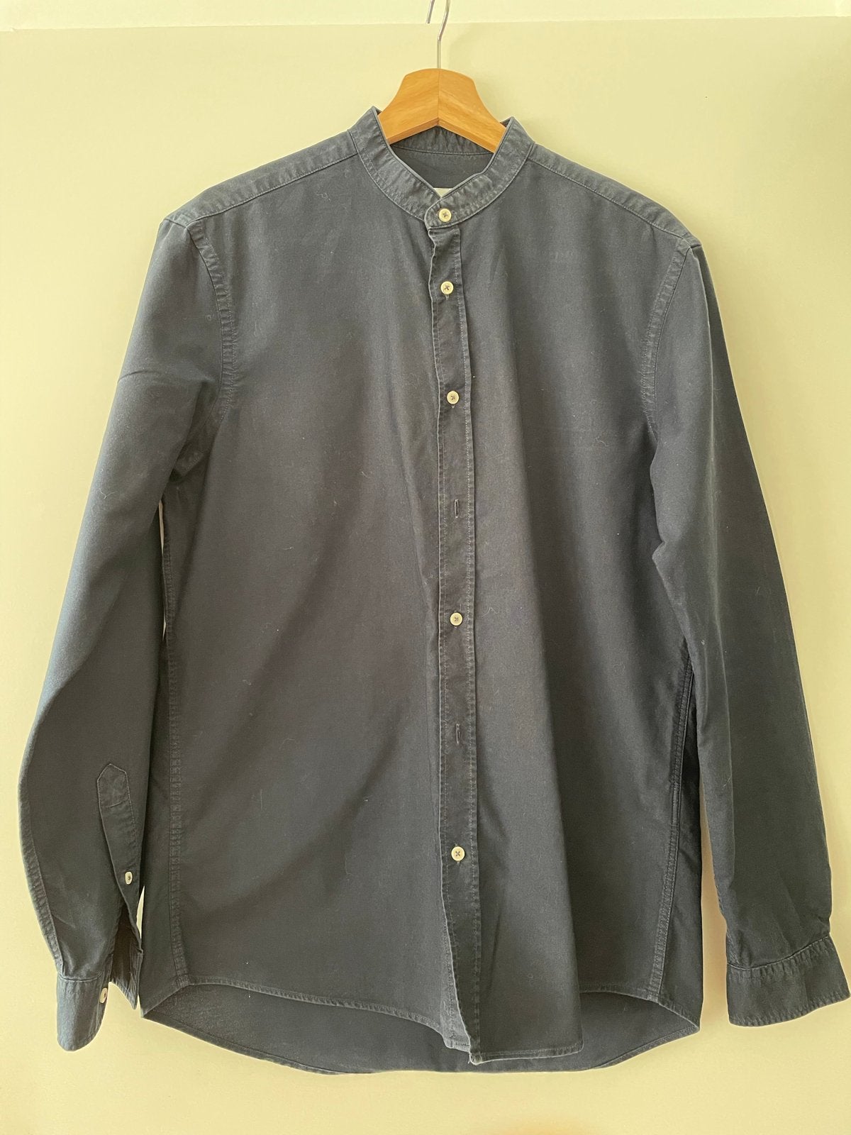 Zara heren overhemd met mandarijnkraag - Maat M, Kleding | Heren, Ophalen of Verzenden, Zo goed als nieuw, Blauw, Halswijdte 39/40 (M)