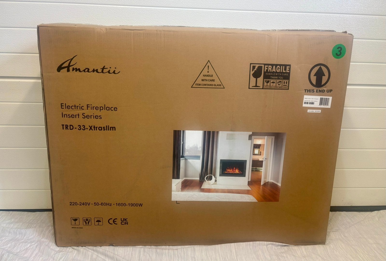 Amantii TRD-33 XtraSlim Electrische Inbouw Sfeerhaard Nieuw, Ophalen, Nieuw, Inbouwhaard, Elektrische haard