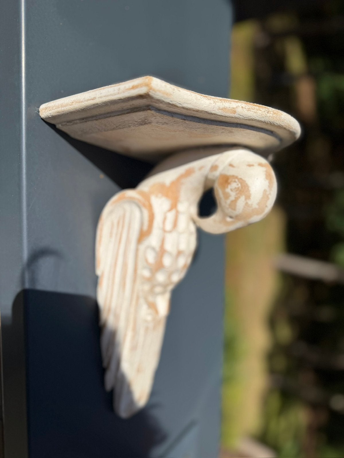 Decoratieve houten wandconsole met vogel motief, Art deco, Ophalen of Verzenden, Handgemaakt, Wit