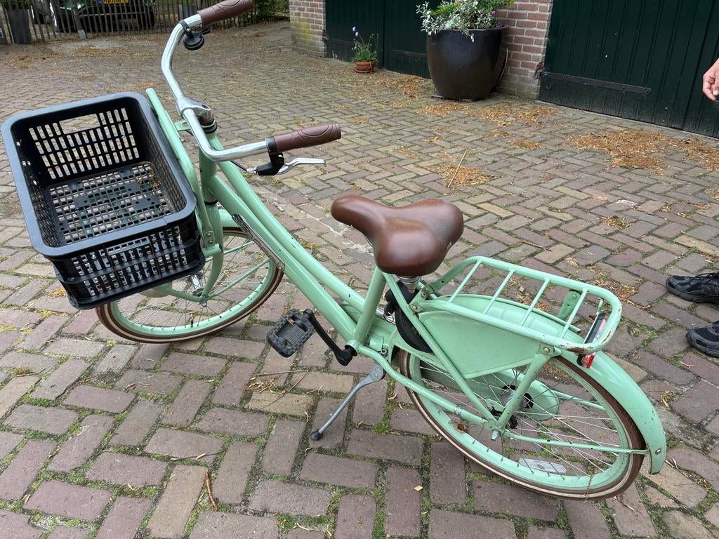 22 inch Groene Kinderfiets met Mandje Popal, gebruikt, Fietsen en Brommers, Fietsen | Dames | Damesfietsen, Ophalen, Gebruikt