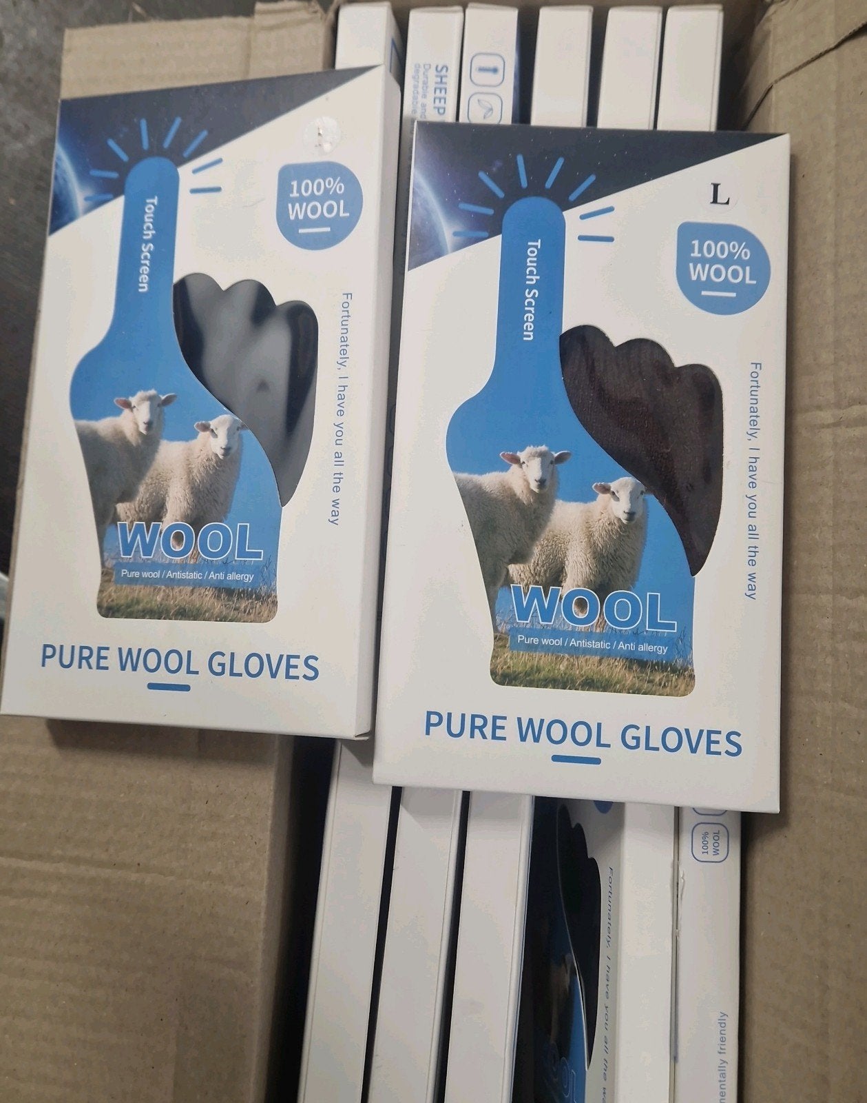 Nieuwe 100% Wollen Touchscreen Handschoenen - Maat L, Maat 52/54 (L), Onbekend, Nieuw, Ophalen of Verzenden