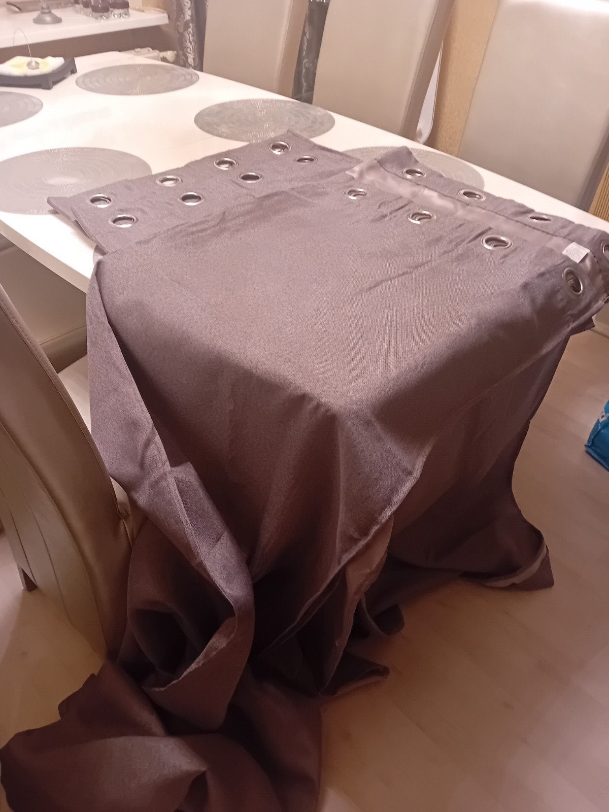 Verduisterende gordijnen - Grijs - 140x260 cm, Ophalen of Verzenden, Zo goed als nieuw, Met ringen, Gordijn